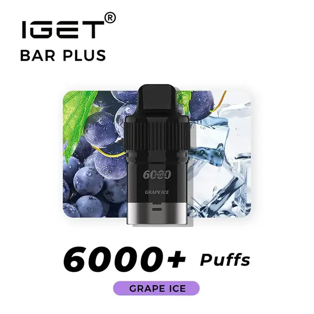 Grape Ice, IGET Bar Plus Pod 6000 Puffs
